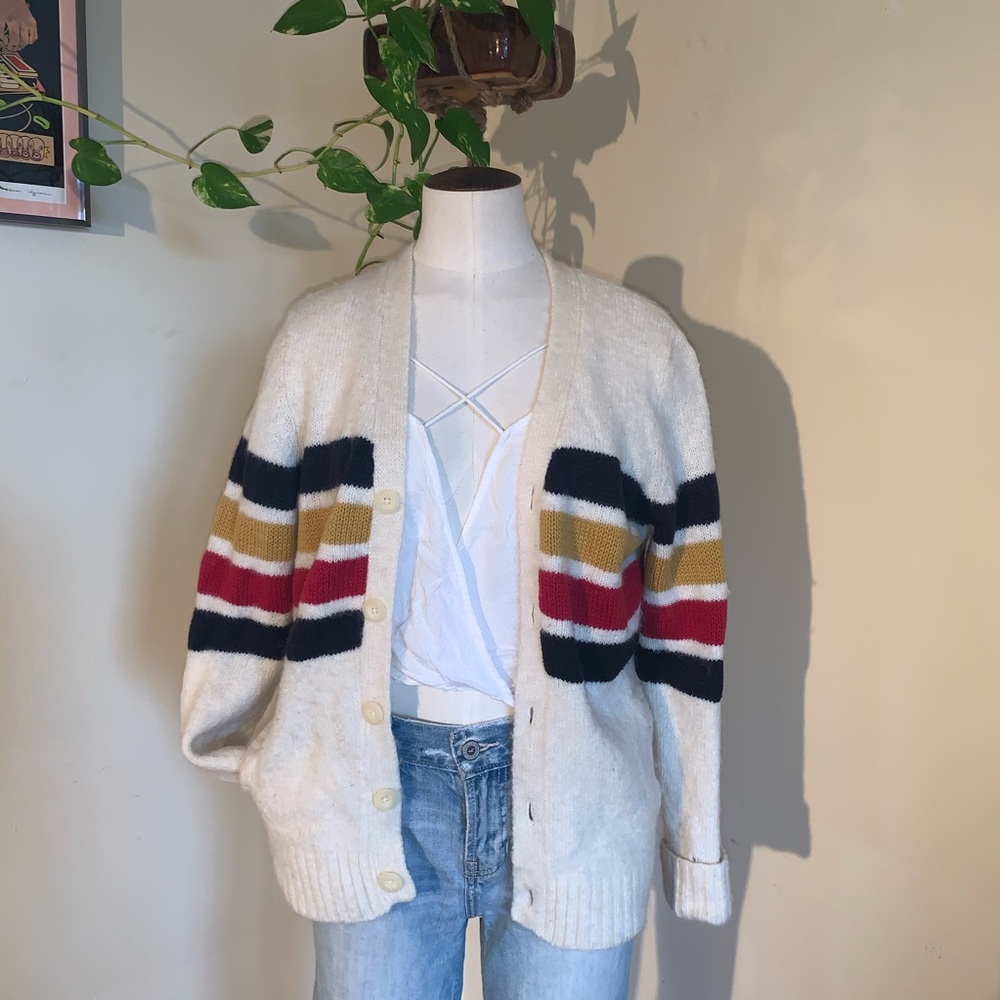 Oversized wool-blend cardigan